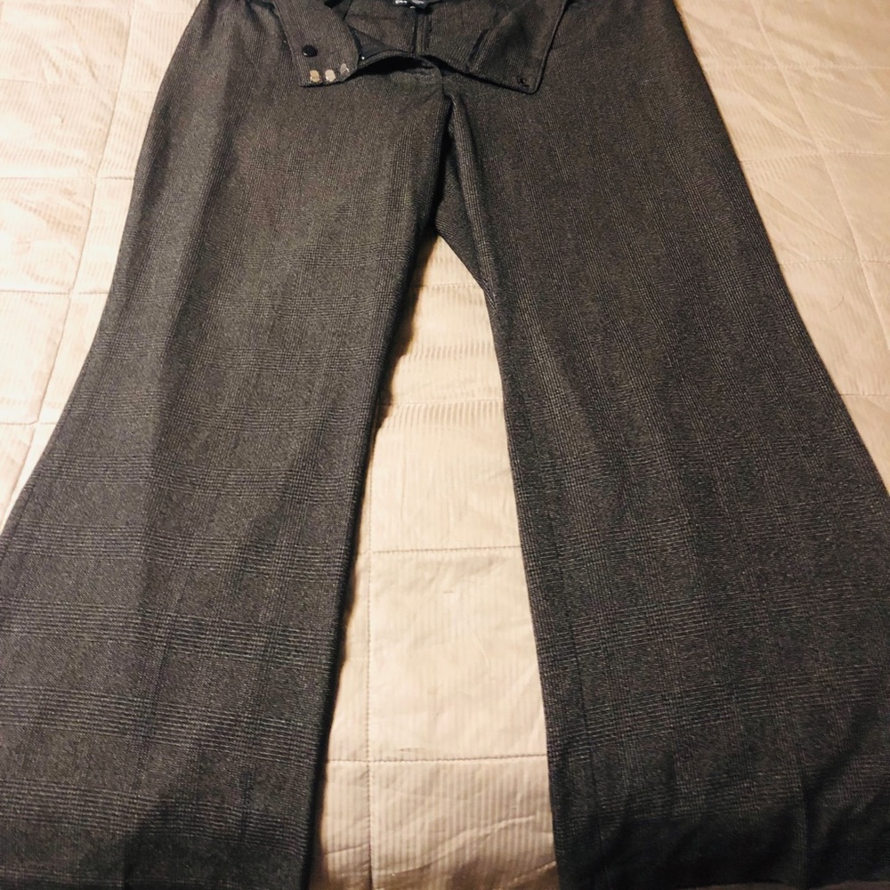 Wide leg plaid trousers